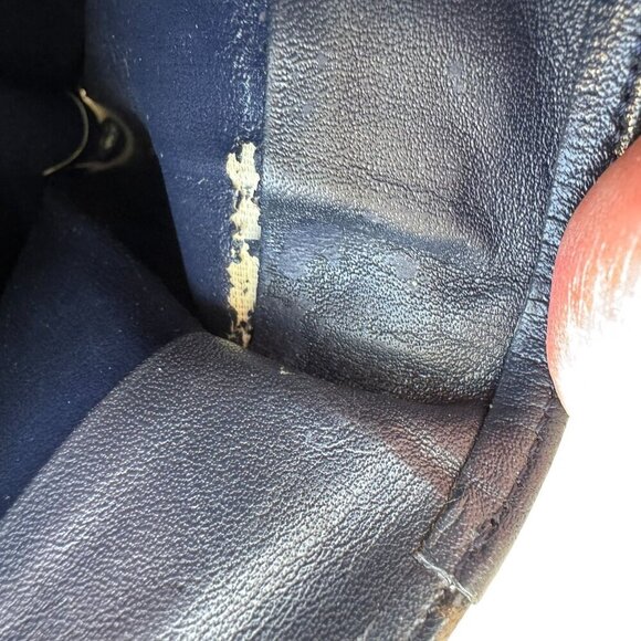 Nordstrom Vintage Womens Navy Leather Card Slots Fold Change Snap Close Wallet - Picture 2 of 10